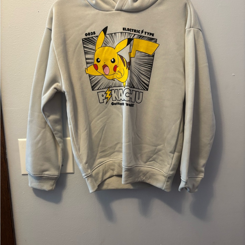 Pikachu Graphic Gray Hoodie